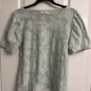 Loft Size Medium Short Sleeve Top in Soft Green